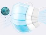 White And Blue 3 Ply Non Woven Face Mask 17.5*9.5cm Against Avoid Bacteria