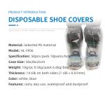 Elastic Cuff Blue / White PE Disposable Shoe Covers For Room Cleaning And