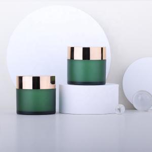 Wholesale 4oz Acrylic Matte Green Face Cream Jar With Golden Silver Lids from china suppliers
