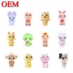 Custom Flocking Plastic Animal Toy Set Mini PVC Blind Box Flocked Figurines