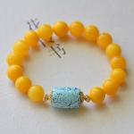 Wholesale Natural Healing Handmade Crystal Honey Amber Raw Stone Bracelet For