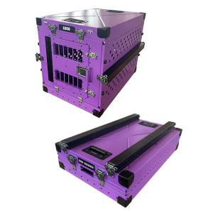 Wholesale Pet Medium Aluminum Collapsible Dog Box Metal Foldable Purple Color 30 Inch from china suppliers