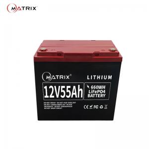 China 12V 55Ah Lithium Iron Phosphate Battery Deep Cycle Matrix Brand Batteries on sale