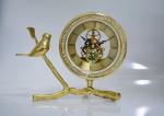 Table Stainless Steel Skeleton Clock Vintage Design With Brass Support