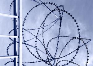 Wholesale Razor Blade Barbed Fence Security Wire Single Loop Coiled Galvanized / Pvc Coated from china suppliers