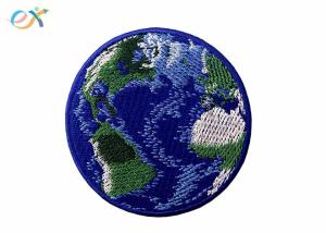 Wholesale Blue Earth World Planet Embroidered Badge Patch Iron On Custom Sew On Patches from china suppliers