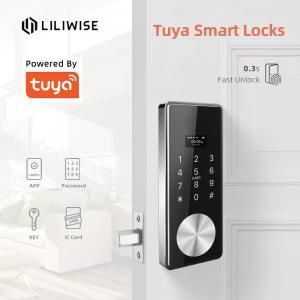 China Tuya APP Code Keyless Entry Deadbolt Touch Pad MF1 Card Electronic Door Lock on sale
