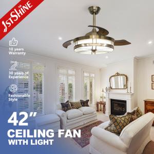 Wholesale Cooling Air and Light Function 1stshine Copper Decorative LED Ceiling Fan 3*PC Blades from china suppliers