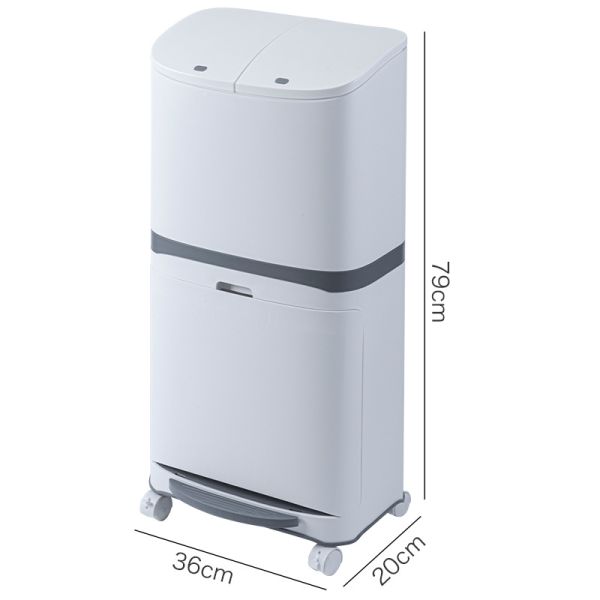 New Products White Plastic Classification Household Kitchen Folding Household Simple Trash Can Garbage