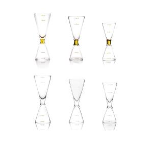 Wholesale Gold Rim Decorative Cocktail Bartender Kit , Double Jigger Set 50ml Crystal from china suppliers