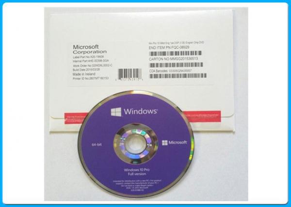 Quality Original Windows 10 Professional 64 Bit With DVD + Key Card Lifetime guarantee for sale