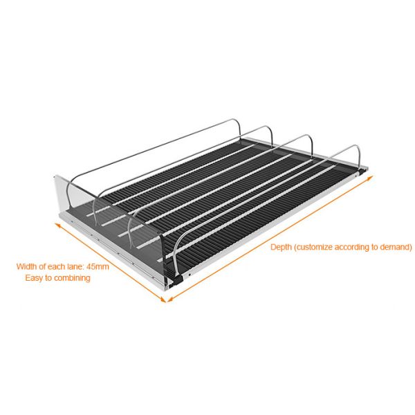 Fridge Freezer Grocery Store Cold Beverage Cans Gravity Feed Roller Shelf