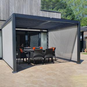 China Awning System 202mm Adjustable Aluminum Pergola With Retractable Canopy on sale