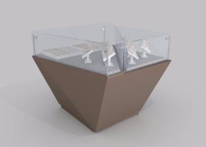 Wholesale Small Custom Glass Display Cases Wooden Construction With Brown Se-Mi Gloss Lacquer Finished from china suppliers