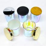 Black White Frosted Double Wall Amber Glass Iridescent Candle Vessel Luxury