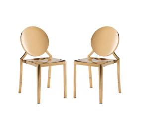 Wholesale Hot sales Gold Stackable Stainless Steel frame Round back Armless Dining chair from china suppliers