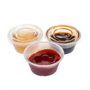 China 3 Oz Disposable Sauce Cups With Lids Food Plastic Condiment Cups With Lids on sale
