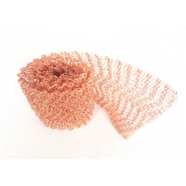 Stainless Steel 35mm Width 0.23mm Knitted Copper Wire Mesh Yellow For Clean