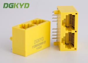 Wholesale Cat 5 rj45 dual port jack 8 pin modular connector yellow plastic housing from china suppliers