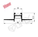 56*17mm Plaster LED Channel With Prismatic Cover Anti-Dazzle For LED Strip