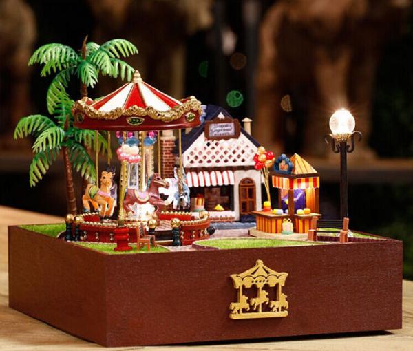 Dollhouse, DIY Lights House, Wooden Model, Education Romantic Full House,