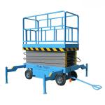 Orange Mobile Hydraulic Lift Platform 4m 300kg Portable Scissor Lift