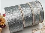 Christmas Polyester Sparkle Green Glitter Ribbon For Gift Wrapping with