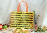 Yellow Non Woven Tote Bags , Non Woven Grocery Tote With Full Silk Screen