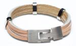 Leather Bracelet, Stainless Steel Clasp