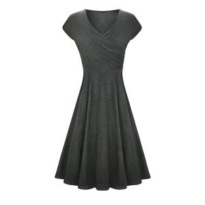 Wholesale Newest Design WomenNew Arrival Pure Color Sleeveless V Neck Dress with Plus Size from china suppliers