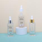 Wholesale Cosmetic Packaging Skin Care 50ml Glass Dropper square Bottles Glass