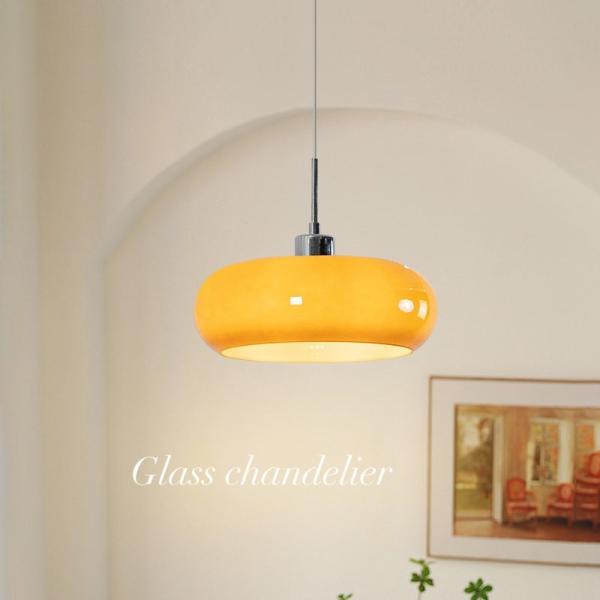 Bauhaus Pendant Light Retro Dining Room Hanging Light Cream Custard Tart Light