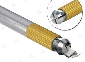 Wholesale Professional Permanent Makeup Microblading Eyebrow Tattoo Silver Double Head Manual Pen from china suppliers
