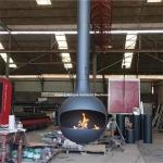 900mm Luxury Morden Black Rotating Spherical Suspended Wood Burning Fireplace