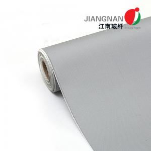 China 0.5mm Grey Satin PU Coated Thermal Insulation Jackets Fiberglass Fabric on sale