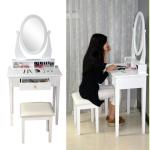 ISTA Test MDF NC Painting Solid Wood Dressing Table With Mirror