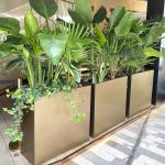 Smooth Surface Decorative Metal Flower Pots High Durability Stainless Steel
