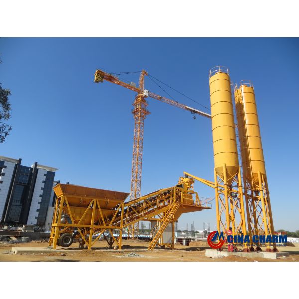 CE ISO Certificate mobile ready mix concrete plant Mini Manufacturing