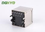180 degree single Port 1000 Mb Female RJ45 Modular Jack with gigabit transformer