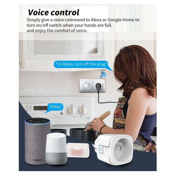 Tuya WiFi Smart Life Compatible Plugs Voice Activated Outlet Socket Type E custom