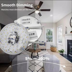China 120V 15W Driverless Dia 100mm Led Light For Led Fan Light With ETL Certificate Ceiling Fan Led Light Replacement on sale