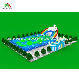 Wholesale Commercial Water Play Equipment Mobile Land Inflatable Ground Water Park With Large Pool Slide For Adults from china suppliers