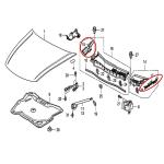 2008-2012 Accord Car Hood Hinge Cover Plastic Front Windshield Lower Rubber for
