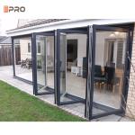 Aluminium Folding Patio Doors Tempered Glass Bi Fold Eu Certified