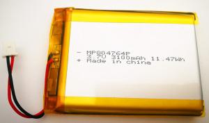 Wholesale 11.47 Watt Lithium Ion Polymer Battery Pack 804764 3100mah 3.7V With Connector with KC CB UL from china suppliers