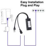 1Gbps Switch Capacity PoE Splitter 48V To 5V 2.4A USB Type A Female 802.3af