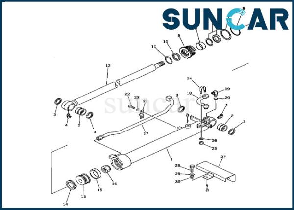 201-63-76100 2016376100 Bucket Cylinder Seal Kit For PC60-3 Komatsu Bucket