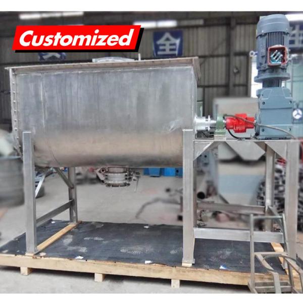 CE Certified Stainless Steel Horizontal Ribbon Mixer for OEM Custom Auger
