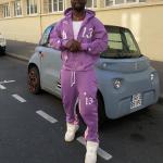 Puff Print 100% Cotton Streetwear Tracksuit Set 2pc Jogger Set Unisex Elastic