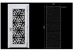 Classic Modern Matte Black Oval Shaped Iron Door Glass 40 In X 96 In